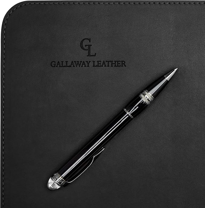 Gallaway Leather Desk Mat,Desk Writing Pad - Office Desk Pad, Medium 24" x 14" Black, Desk Mats on Top of Desks, Gift Ready Elegant Computer Desk Mat Desk Cover Desk Pad Protector PU Leather