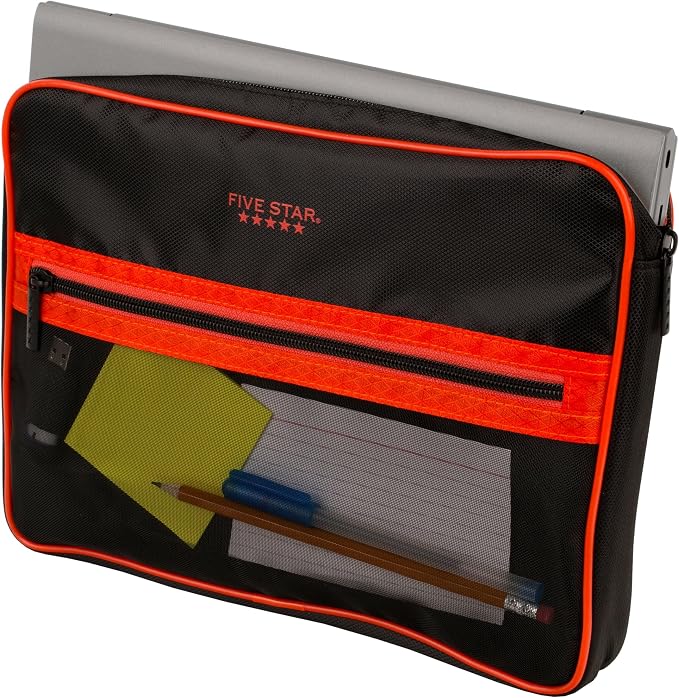 Five Star Zipper Binder, 3 Inch 3-Ring Binder with D Rings, Removable Padded Case, 5-Tab Expanding File and Multi-Use Strap, 850 Sheet Capacity, Red/Black (29296CE8)