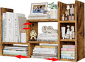 NUTIKAS Desk Shelves Desktop Organizer Shlef - Rustic Office Organization for Top of Desk Organizers and Accessories Corner Bookshelf Table Top Shelving Small Hutch Decorations for Office