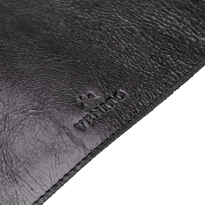Premium Leather Desk Mat (36 X 19 inch) - Large Mouse Mat for Home Office Accessories (Rustic Black)*