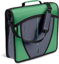 Case-it Mighty Zip Tab School Zipper Binder | 3-Inch O-Rings, 600-Sheet Capacity, 5-Subject Expanding File Folder, Multiple Pockets & Storage Organizer, Shoulder Strap | D-146 Canopy Green (Pack of 6)