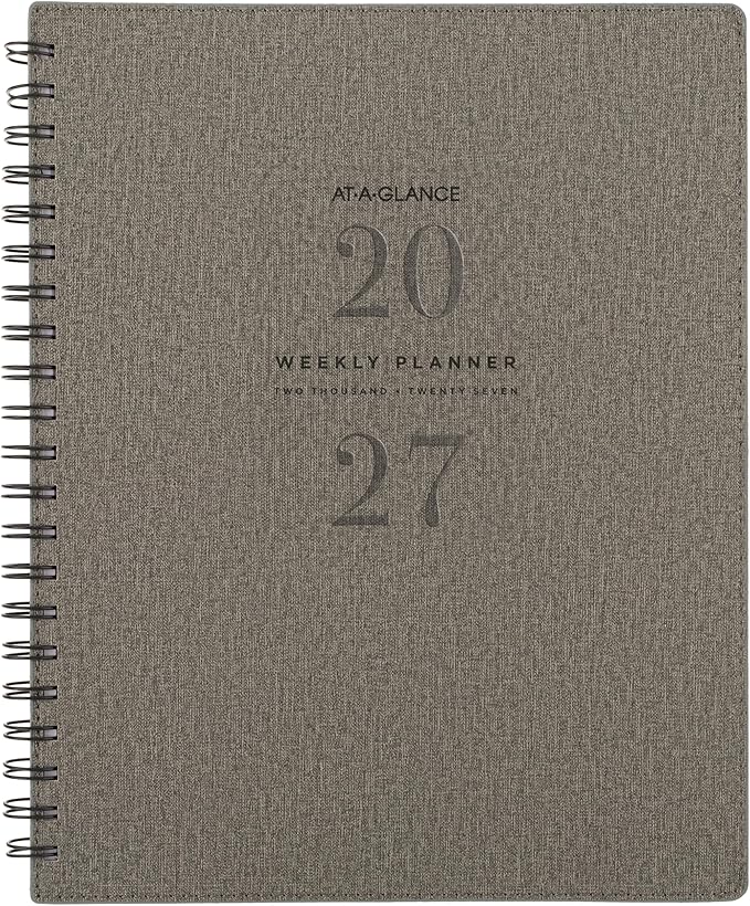 AT-A-GLANCE® Signature Collection 2027 Weekly Monthly Planner, Gray, Large, 8 1/2" x 11"