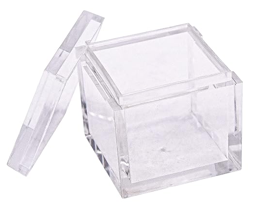 10pcs Acrylic Box Trays for 1" 25.4mm Element Cubes Clear Case Periodic Table Bracket for Elements Collections Science Education Displays