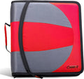 Case-it The Dual 2-in-1 Zipper Binder Two 1.5-Inch D-Rings, 600 Sheet Capacity, Pencil Pouch & Multiple Pockets School & Office Organizer with Shoulder Strap Dual-101 Fire Engine Red(Pack of 6)