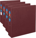 Avery Heavy-Duty 3 Ring Binder, 3 Inch One Touch EZD Rings, 3.5 Inch Spine, 1 Maroon Binder (79363) (Pack of 4)