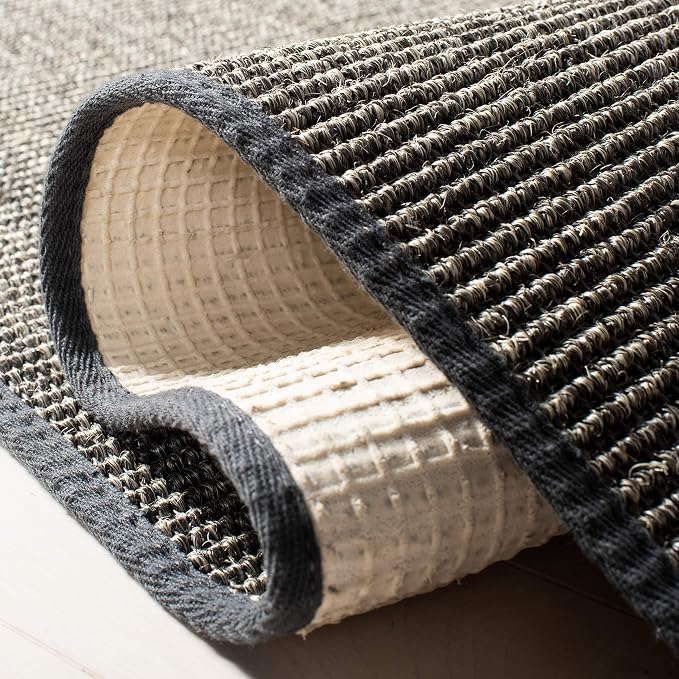 Martha Stewart x SAFAVIEH Area Rug Collection - 2'4" x 4', Charcoal, Sisal & Jute, Farmhouse Style, Ideal for Living Room, Bedroom, Office, Accent Space (MSR9501F)