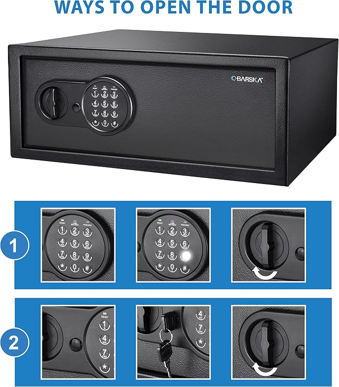 Barska Digital Keypad Home & Office Steel Security Safe Lock Box with Deadbolts - 1.2 Cu Ft Standard
