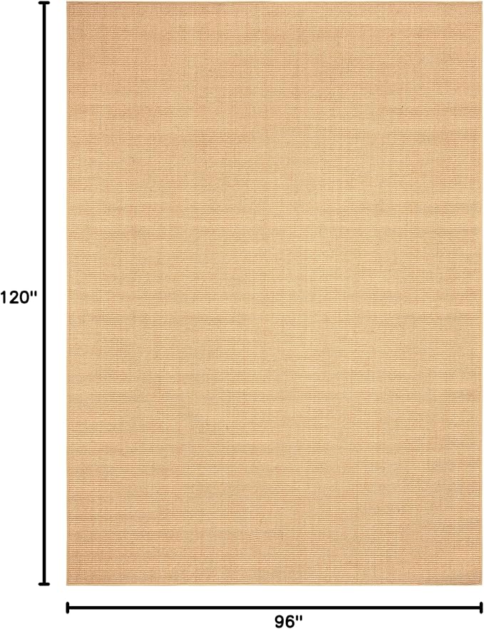 Martha Stewart x SAFAVIEH Area Rug Collection - 8' x 10', Natural Brown, Sisal & Jute, Farmhouse Style, Ideal for Living Room, Bedroom, Office, Dining Space (MSR9501A)