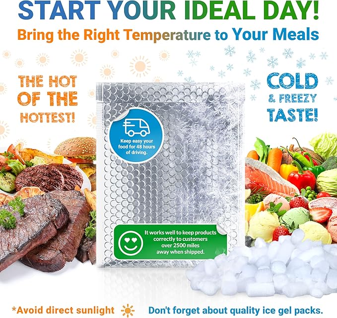 Amiff Silver Thermal Bubble Mailer, 15 x 17 Inches. 5 Pack Metallic Bubble Mailers. Self-Seal Insulated Mailers for Cold Shipping. Padded Envelopes Waterproof. Thermal Bag for Food, Cosmetics