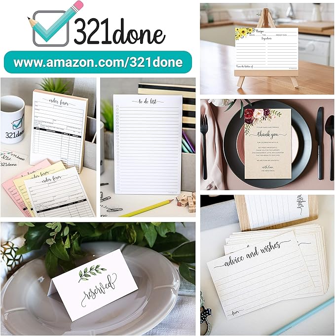 321Done To Do List Notepad - 50 Sheets (5.5" x 8.5") To-Do's Notepad Tear Off, Planning Memo Pad, Planner Checklist Organizing - Made in USA - Simple Script - Wide-Ruled