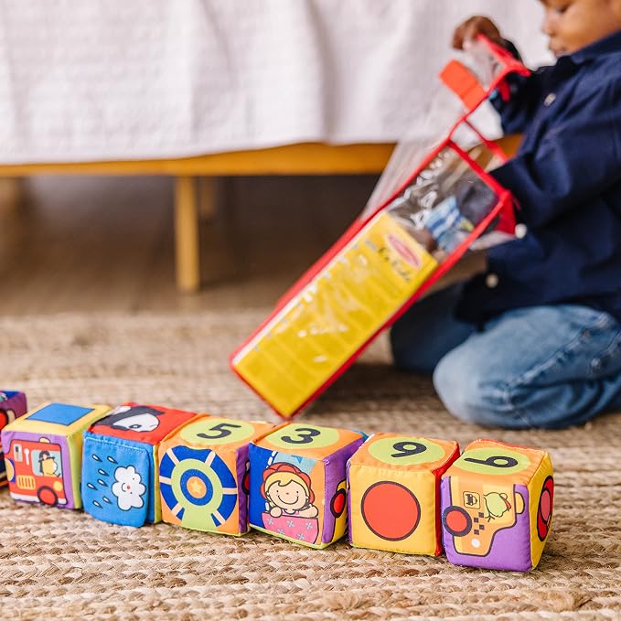 Melissa & Doug K's Kids Match and Build Soft Blocks Set (Pack of 6)