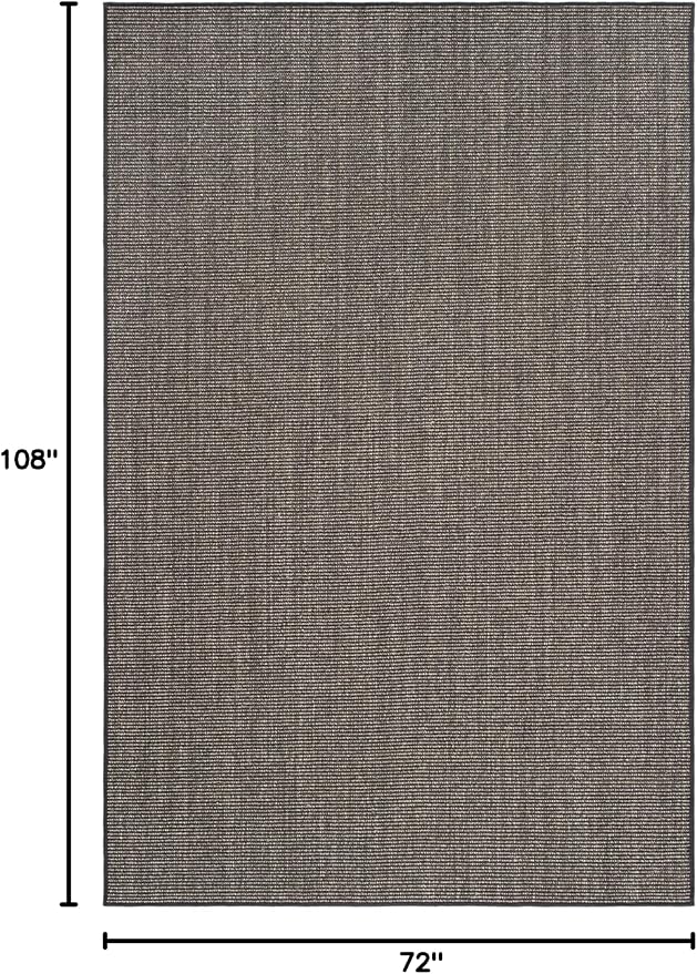 Martha Stewart x SAFAVIEH Area Rug Collection - 6' x 9', Charcoal, Sisal & Jute, Farmhouse Style, Ideal for Living Room, Bedroom, Office, Dining Space (MSR9501F)