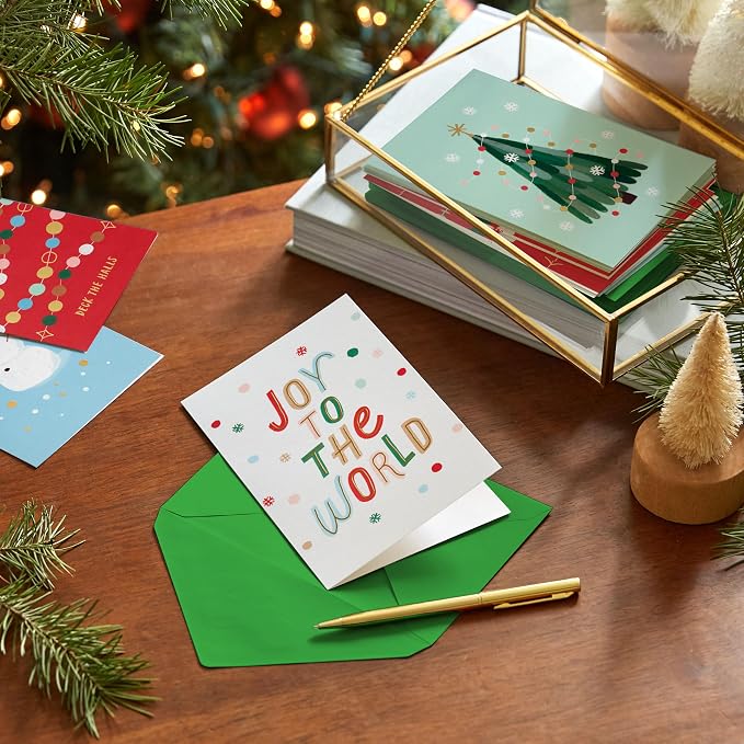 Hallmark Bulk Christmas Cards, Assorted 72-Pack (Joy to the World)