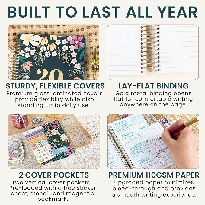 bloom daily planners 2027 Planner (January - December 2027) - Weekly & Monthly Softcover Planner for Women - Calendar Year Inspirational Agenda Book with Stickers - 5.5" x 8.25" - Blooming Wildly