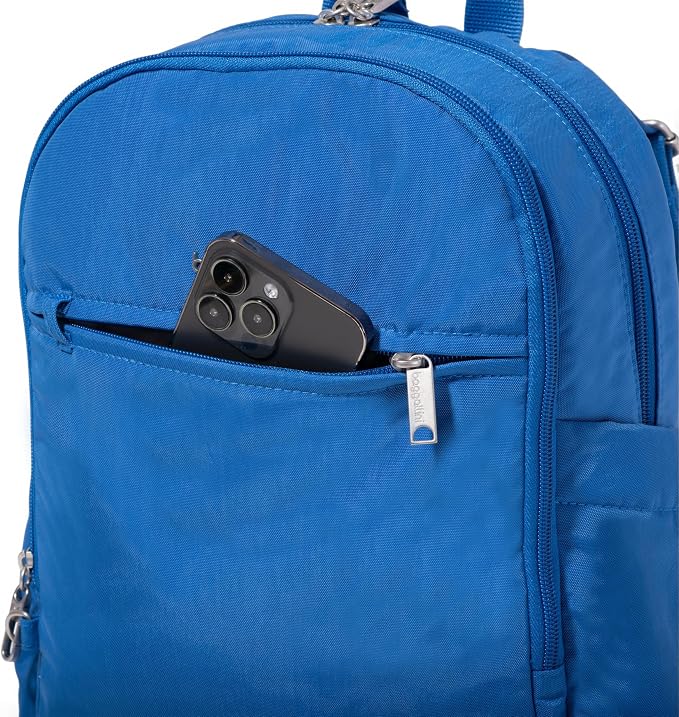 Securtex Anti-Theft Getaway Backpack - 9.4"x13"x5" Travel Safe Bag w/Locking Zippers, Slash-Resistant, RFID