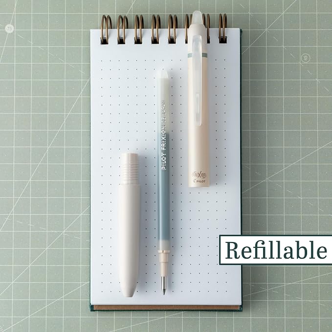 PILOT FriXion Waai Retractable & Refillable Erasable Gel Pens, Extra Fine Point 0.5 mm, Gray Ink, 12 Count