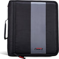 Case-it School Zipper Binder | 2-Inch O-Rings | 350-Sheet | D-251 Jet Black | Classic, Multiple Storage Pockets, Shoulder Strap, School & Office Organizer
