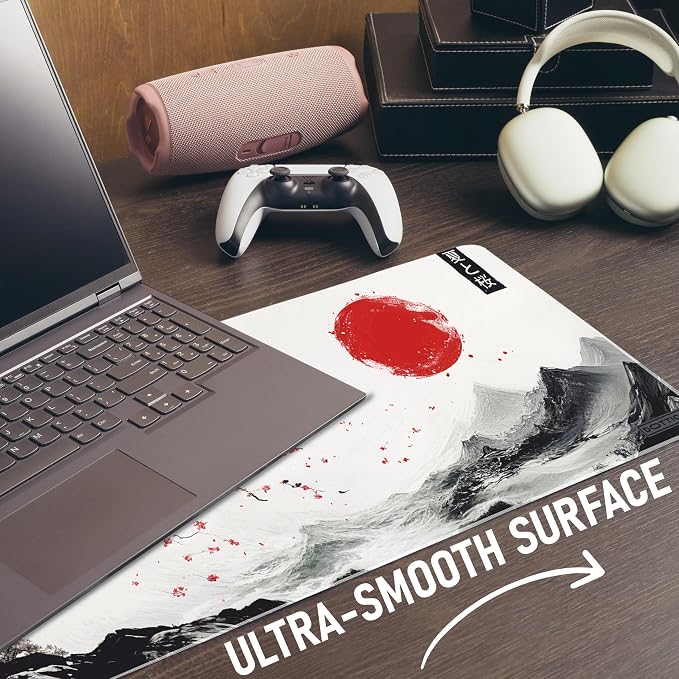 XL Sakura Cherry Blossom Mouse Pad – Japanese Gaming Desk Mat for Keyboard & Mouse – Non-Slip Water-Resistant Surface, Stitched Edges – 31.5x11.8 in (X-Large)