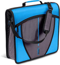 Case-it School Zipper Binder | 3" O-Rings | 600-Sheet | D-146 Denim Blue | Mighty Zip Tab, 5-Color Tab Expanding File Folder, Shoulder Strap, Handle, Office