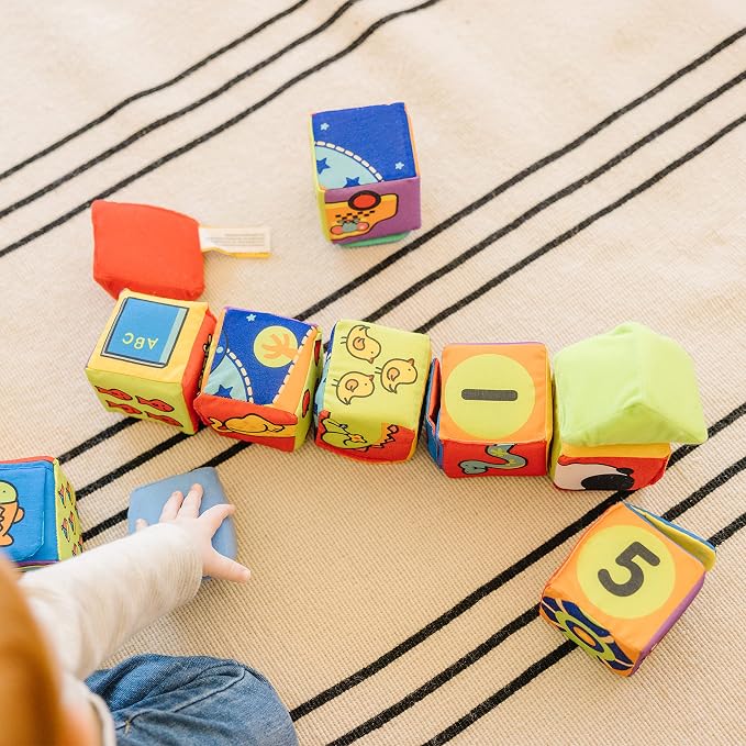 Melissa & Doug K's Kids Match and Build Soft Blocks Set (Pack of 6)