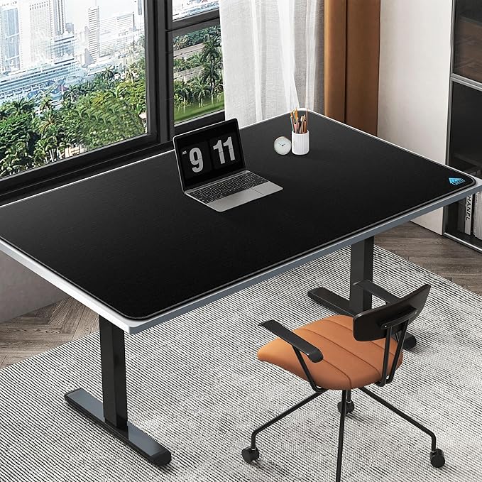 Cacoy 63"x31.5" Super Large Gaming Mouse Pad, Huge Computer Desk Mat, Black | Oversized Giant Non-Slip Rubber Base Full Desk Keyboard Mouse Mat Premium Textured Surface Anti-Fray Stitched Edges for Gamer