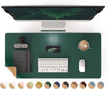 RENMTURE Dual-Sided Mouse Pad, Natural Cork & PU Leather Large Desk Pad for Office and Home Work, Desk Protector Non-Slip, Waterproof, Easy Clean (Dark Green, 36"x17")
