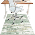 Office Chair Mat for Hardwood Tile Floor, Abstract 48"X 72" Desk Mats for Office Chair on Rolling Chairs Carpet, Desk Anti-Slip 1/5" Thick Rug for Computer Chair, Thin Low-Pile Floor Mat, Green
