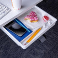 Officemate Large Self-Adhesive Under Desk Drawer, White, 12.5" x 10.75" x 1.875" (22556)