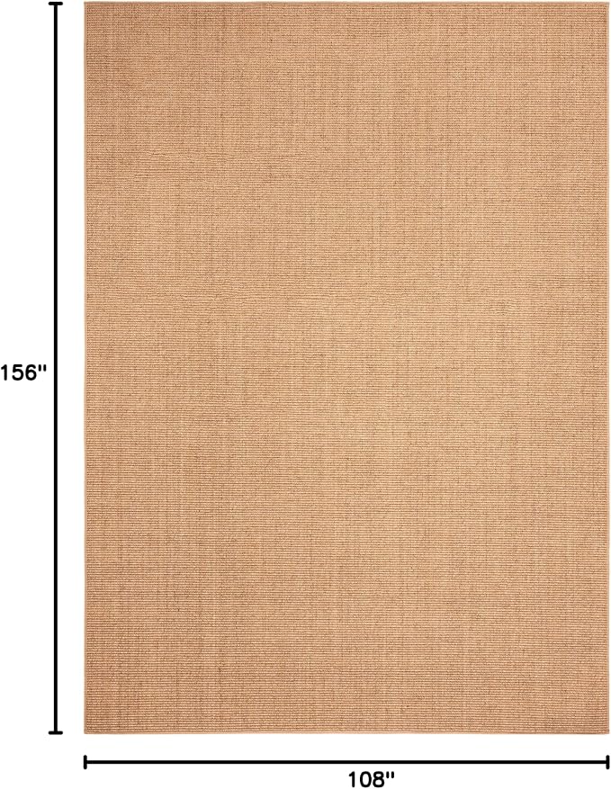Martha Stewart x SAFAVIEH Area Rug Collection - 9' x 13', Beige, Sisal & Jute, Farmhouse Style, Ideal for Living Room, Bedroom, Office, Dining Space (MSR9501B)