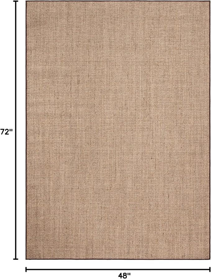 Martha Stewart x SAFAVIEH Area Rug Collection - 4' x 6', Light Brown, Sisal & Jute, Farmhouse Style, Ideal for Living Room, Foyer, Bedroom, Accent Space (MSR9501T)