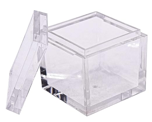 10pcs Acrylic Box Trays for 1" 25.4mm Element Cubes Clear Case Periodic Table Bracket for Elements Collections Science Education Displays