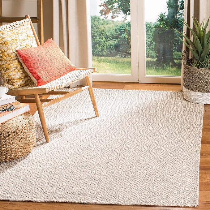 Martha Stewart x SAFAVIEH Area Rug Collection - 4' x 6', Charcoal & Grey, Flat Weave Cotton, Ideal for Living Room, Foyer, Bedroom, Accent Space (MSR403B)