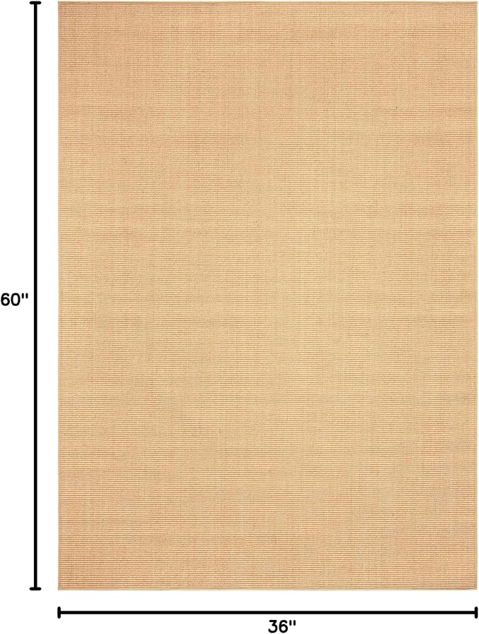 Martha Stewart x SAFAVIEH Area Rug Collection - 3' x 5', Natural Brown, Sisal & Jute, Farmhouse Style, Ideal for Living Room, Bedroom, Foyer, Accent Space (MSR9501A)