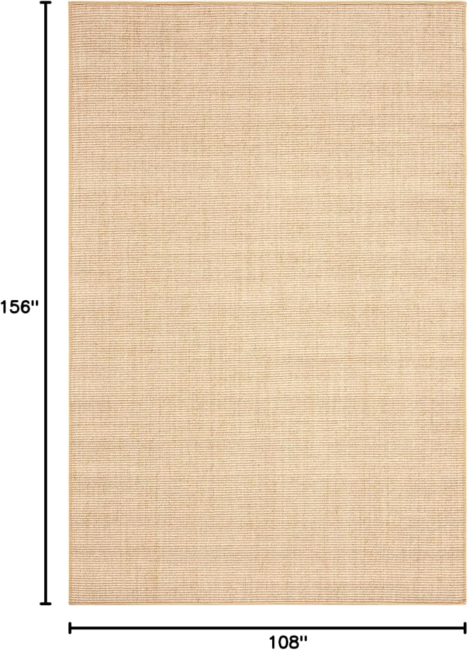 Martha Stewart x SAFAVIEH Area Rug Collection - 9' x 13', Beige & Ivory, Sisal & Jute, Farmhouse Style, Ideal for Living Room, Bedroom, Office, Dining Space (MSR9501C)