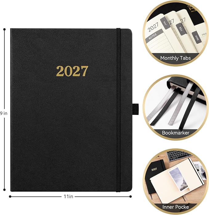 Vondafe 2027 Planner Weekly and Monthly, Jan. 2027 - Dec. 2027, 9" x 11"