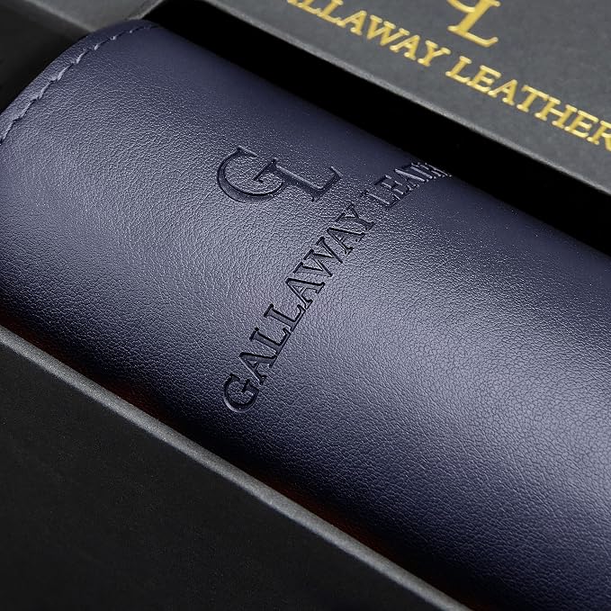 Gallaway Leather Desk Mat - Office Writing Desk Pad, Medium 24" x 14" Navy Blue, Gift Ready Elegant Computer Desk Cover Protector