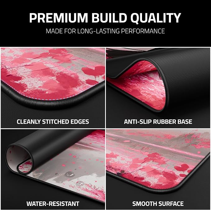 XXL Anime Gaming Mouse Pad 35.4 x 15.7 inch - Water-Resistant | Stitched Edges - Large XL Mousepad for Desk - Gamer Accessories Big Full Deskpad Mat Game Mousepads Deskmat
