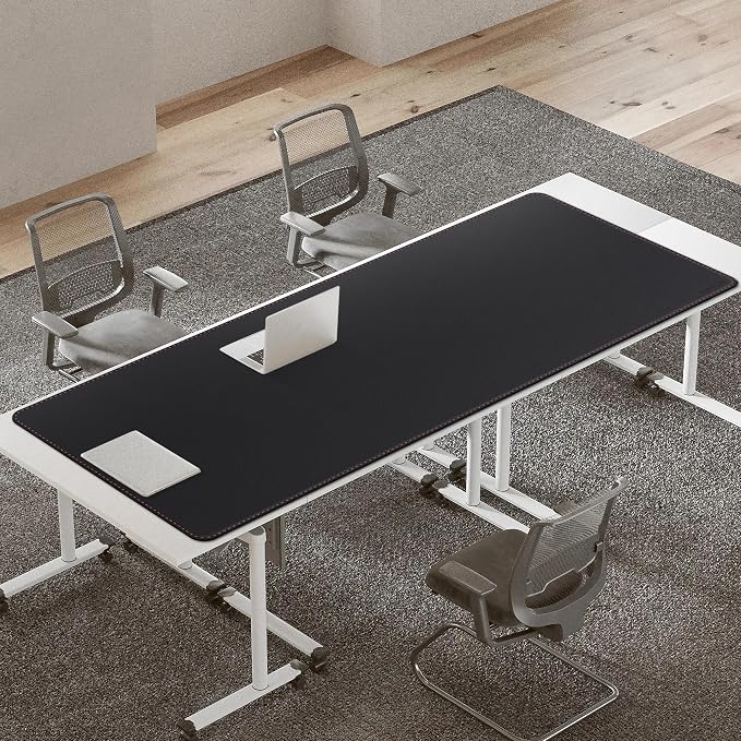 ZORESYN Office Desk Mat 78.7x39.4inch, Large Mouse pad Desktop Cover, Waterproof PU Leather Desk Blotter Protector with Non Slip Base for Home Office (Black)