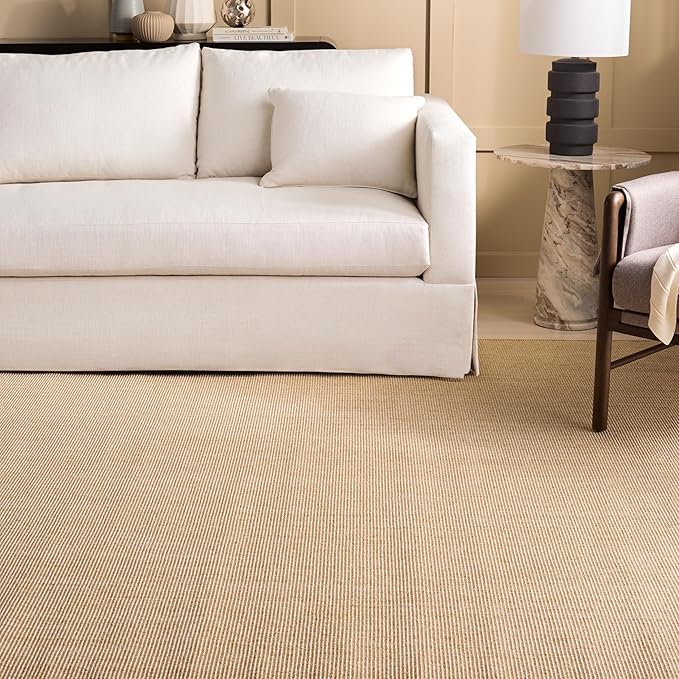 Martha Stewart x SAFAVIEH Area Rug Collection - 8' x 10', Beige & Ivory, Sisal & Jute, Farmhouse Style, Ideal for Living Room, Bedroom, Office, Dining Space (MSR9501C)