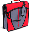 Case-it Zipper Binder | 3-Inch O-Rings | 600-Sheet | D-146 Fire Engine Red | Mighty Zip Tab, 5-Subject Expanding File Folder, Multiple Pockets, Storage Organizer, Shoulder Strap, School & Office