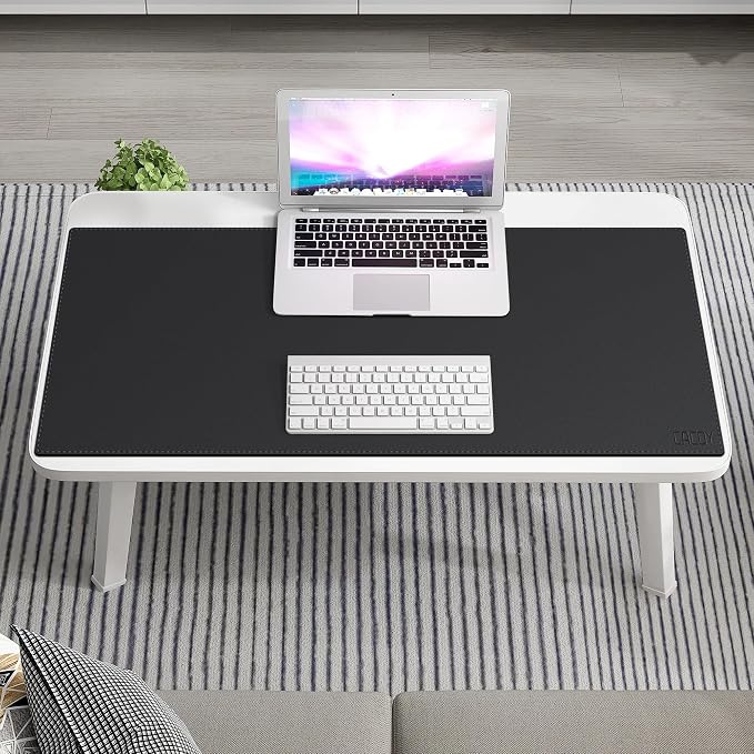 Cacoy 40"x16" Leather Desk Pad Blotter Black, Desk Mat for Keyboard & Mouse | PU Leather Desk Blotters Waterproof Desk Protector Mat Non-Slip Gaming Computer Mouse Pad Large Writing Pad Office Desk Decor
