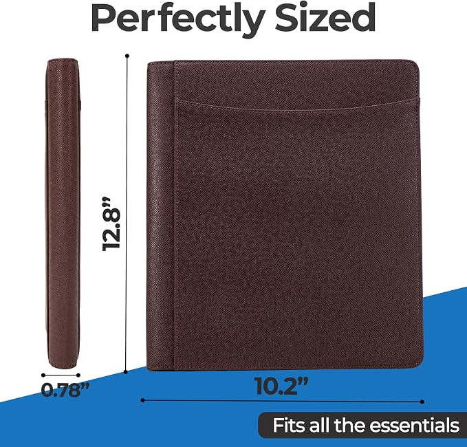 Case-it Business Padfolio | Letter Size | PAD-24 Brown | Strategist, Letter Size Writing Pad, Detailed Stitched Cover, School & Office