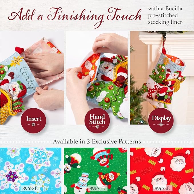 Bucilla Felt Applique 18" Stocking Making Kit, Christmas Nativity, Perfect for DIY Arts and Crafts, 89531E