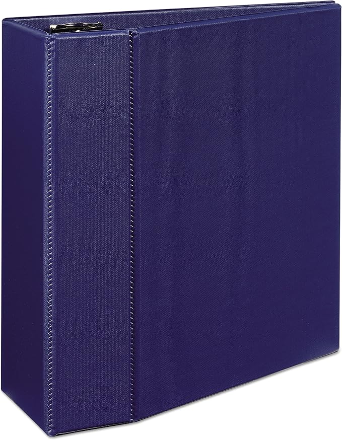 Avery Durable Binder, 5" One Touch Rings, 1,050-Sheet Capacity, DuraHinge, Blue (07900)
