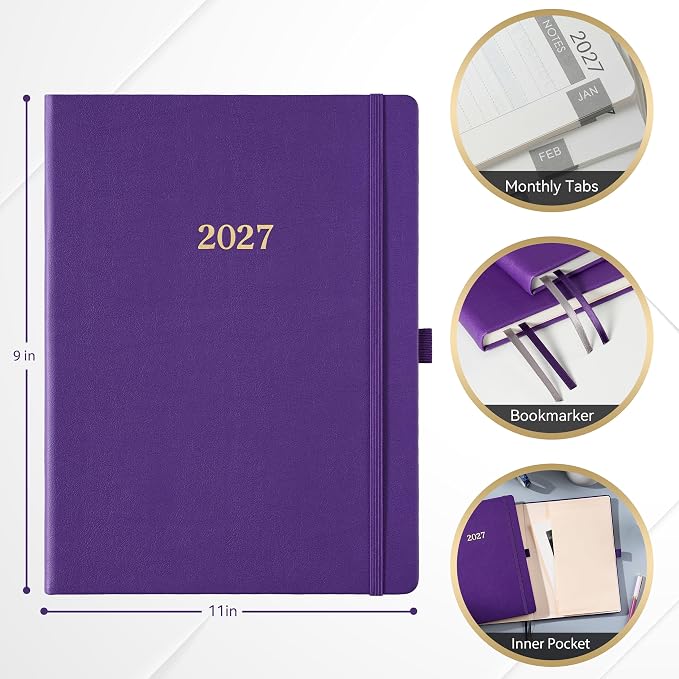 2027 planner weekly and monthly, Jan 2027 - Dec 2027, 9" x 11"