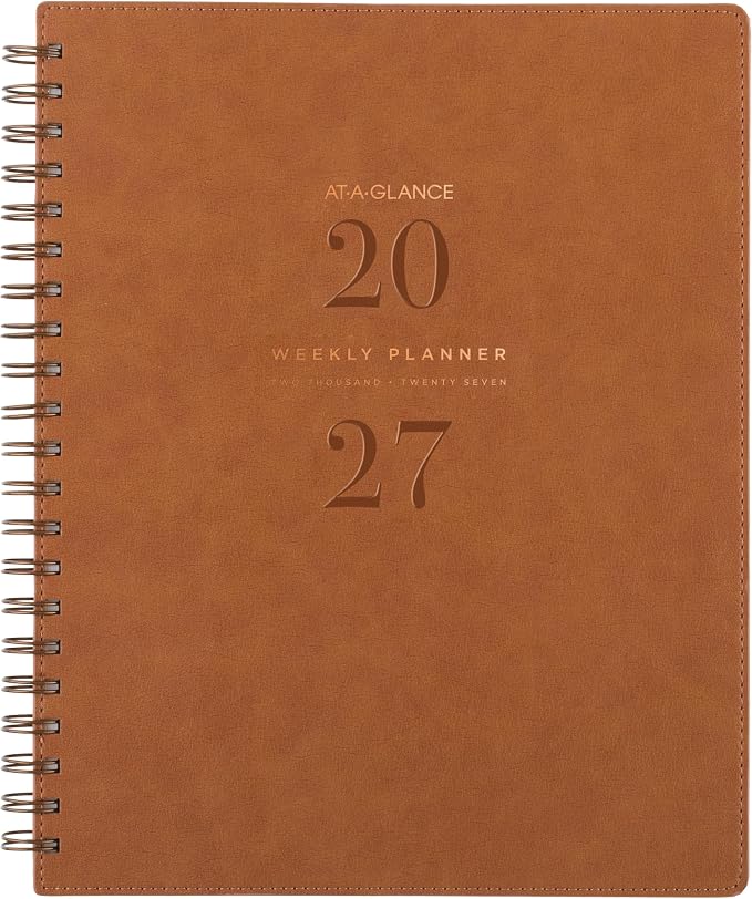AT-A-GLANCE® Signature Collection 2027 Weekly Monthly Planner, Brown, Large, 8 1/2" x 11"