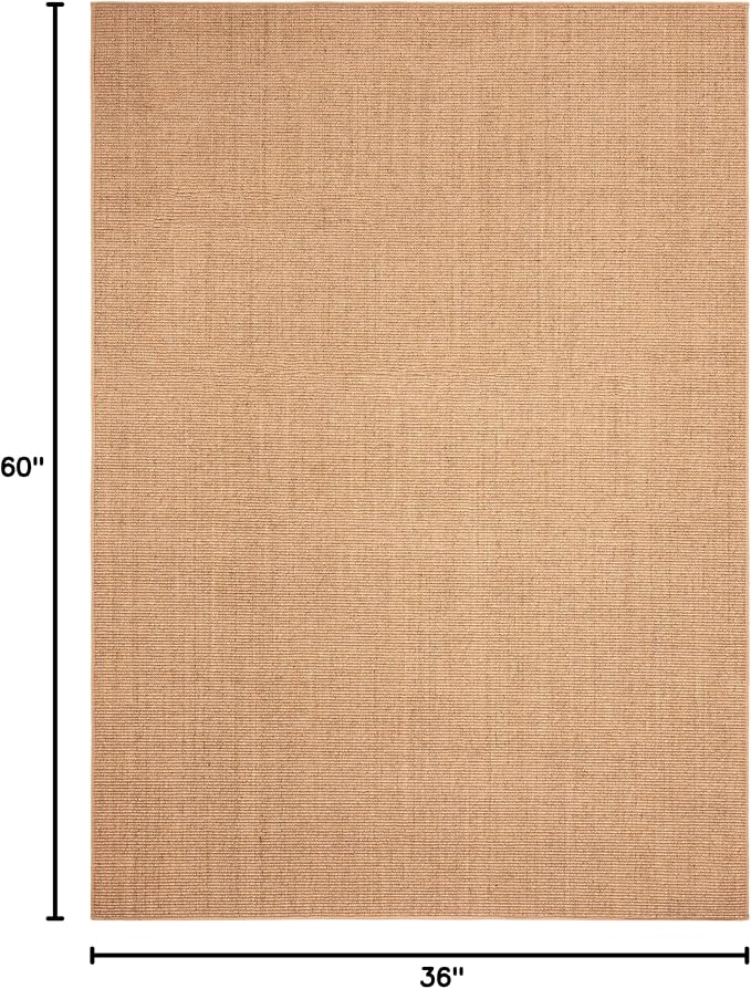 Martha Stewart x SAFAVIEH Area Rug Collection - 3' x 5', Beige, Sisal & Jute, Farmhouse Style, Ideal for Living Room, Bedroom, Foyer, Accent Space (MSR9501B)