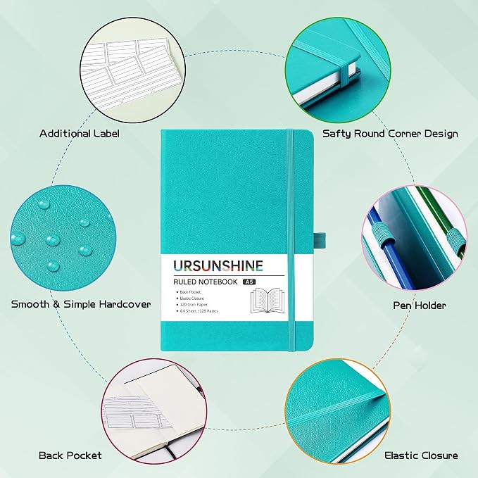Ruled Notebook/Journal - Classic Lined Journal/Notebook, 5.3" x 8.26"