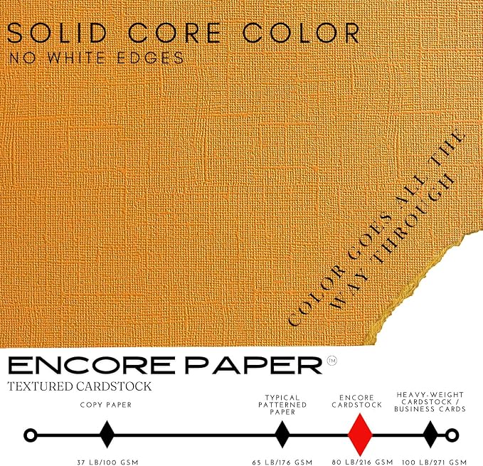Mac & Cheese—12x12 Textured Cardstock | 80lb Textured Orange Scrapbook Paper | Premium Cardstock for Cricut Cutting | 25 Sheets