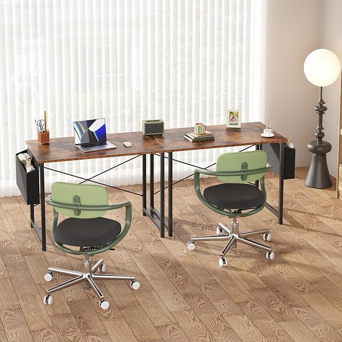 OLIXIS Small Computer Desk, 40 Inch Gaming Desks for Home Office | Writing Study Craft Work Table, Computer Workstation for Bedroom Small Spaces with Storage Bag, Brown